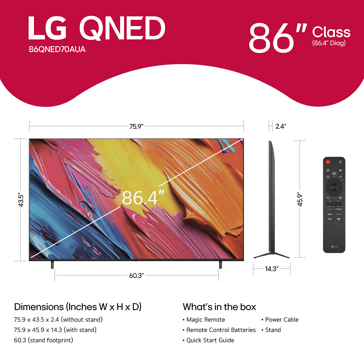LG Class UA7000 QNED UHD 4K AI Smart WebOS TV