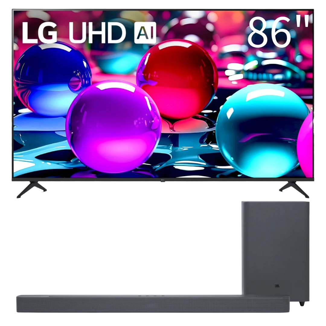Bundle: LG Class 86" UA7500 UHD 4K AI Smart TV + JBL MK2 2.1-Ch Soundbar with Subwoofer