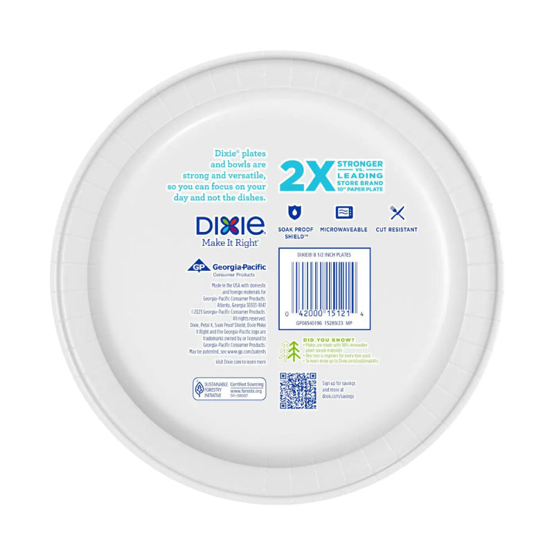 Dixie 8.5" Flowers Bloom Dinner Paper Plates (48-Count)