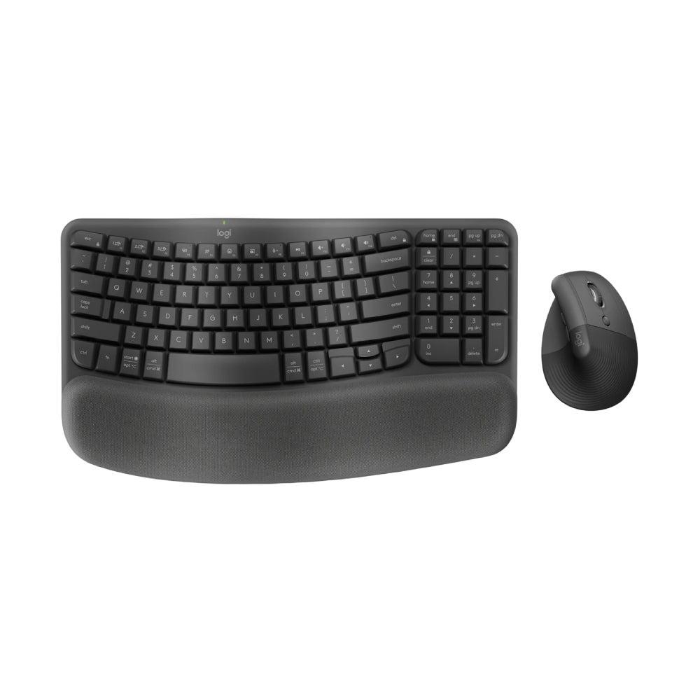 Logitech Wave Keys & Lift Vertical Mouse and Ergonomic Wireless Keyboard Combo