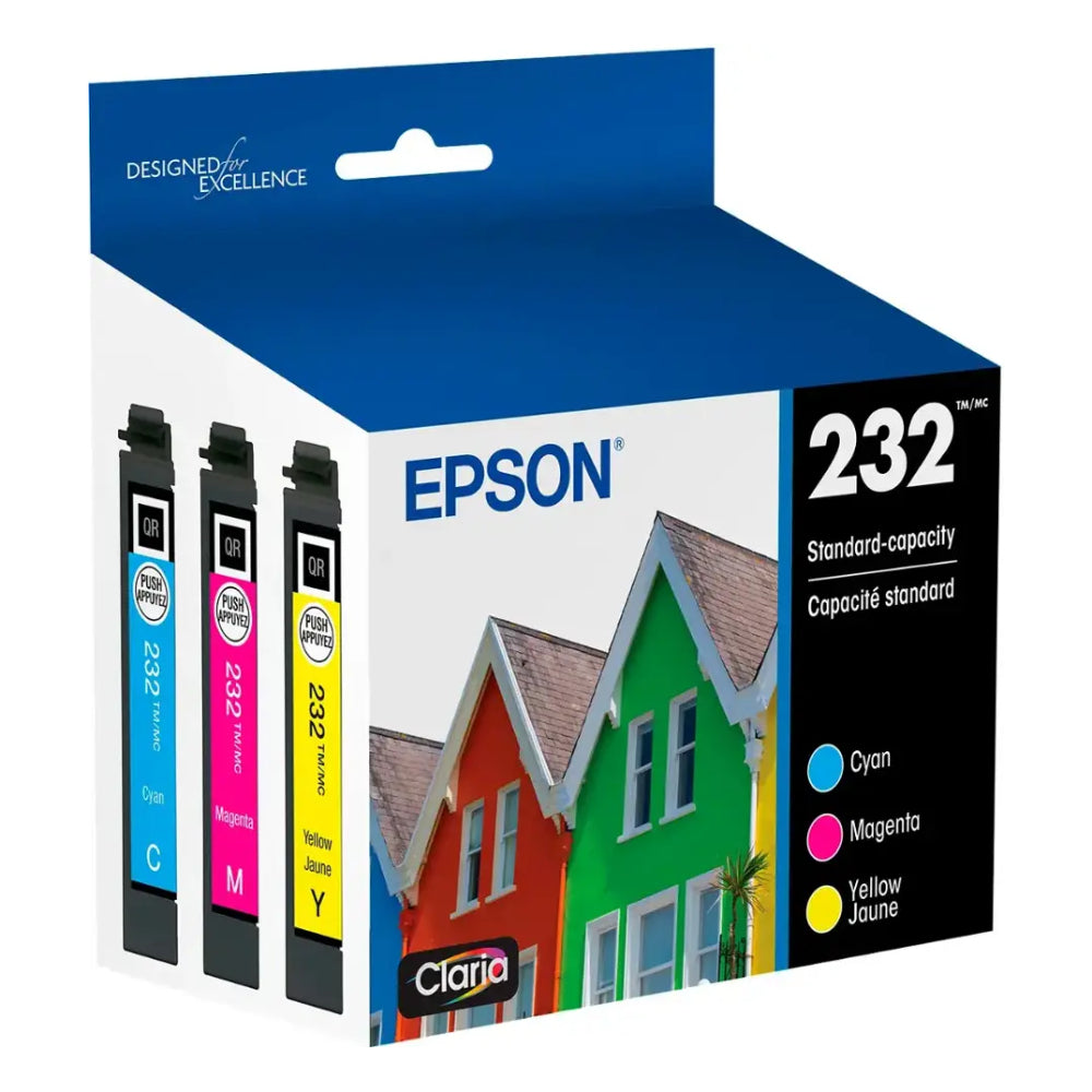 Epson 232 T232520-S Claria Standard Capacity Ink Cartridge (3-Pieces) - Cyan/Magenta/Yellow