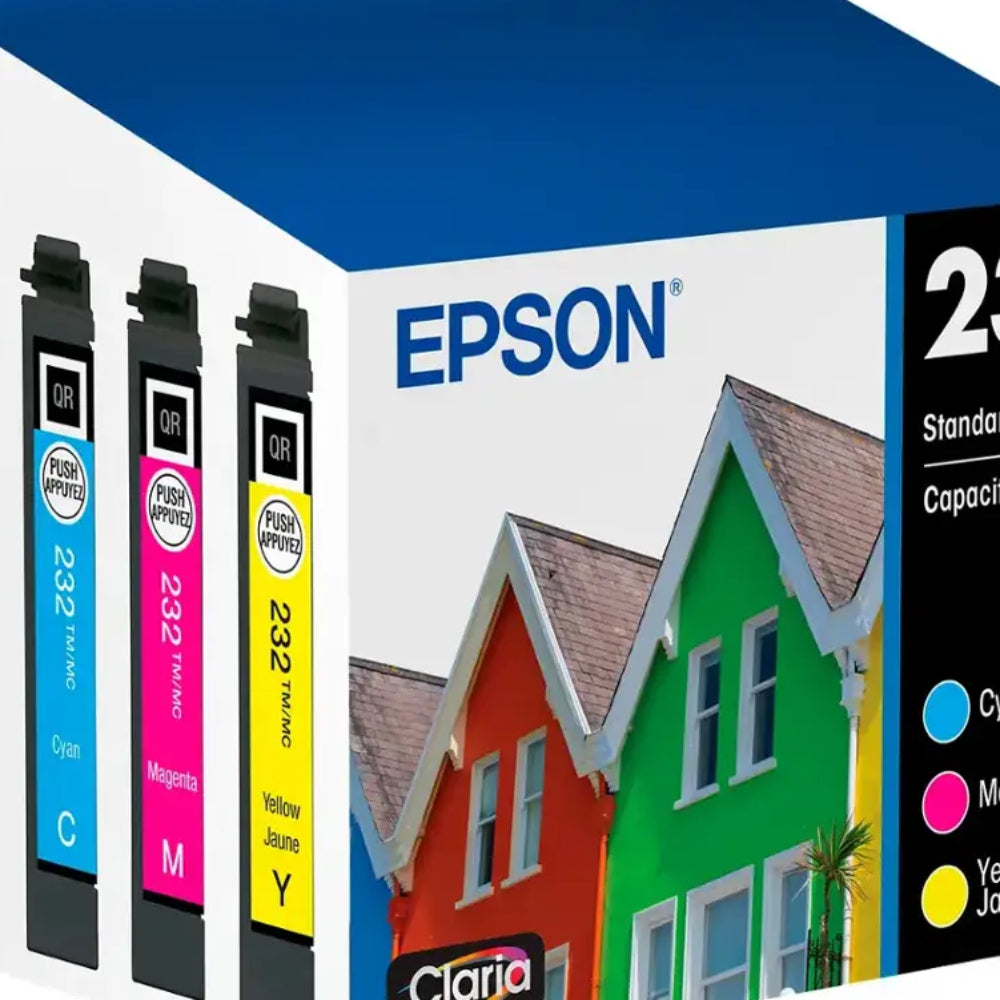 Epson 232 T232520-S Claria Standard Capacity Ink Cartridge (3-Pieces) - Cyan/Magenta/Yellow