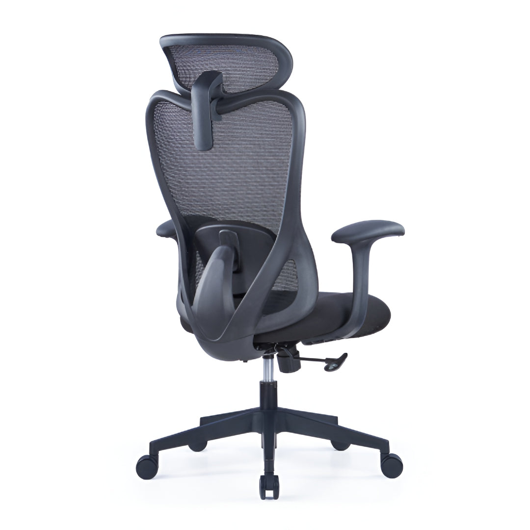 Black Widow Ergonomic Office Chair with Adjustable Headrest - Black