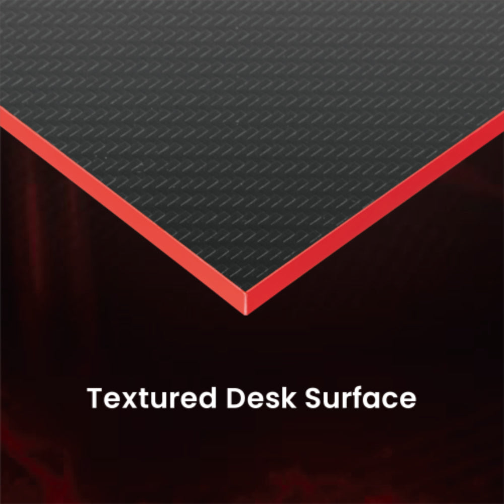 Rectangle Gaming Desk with Storage Shelves by Black Widow