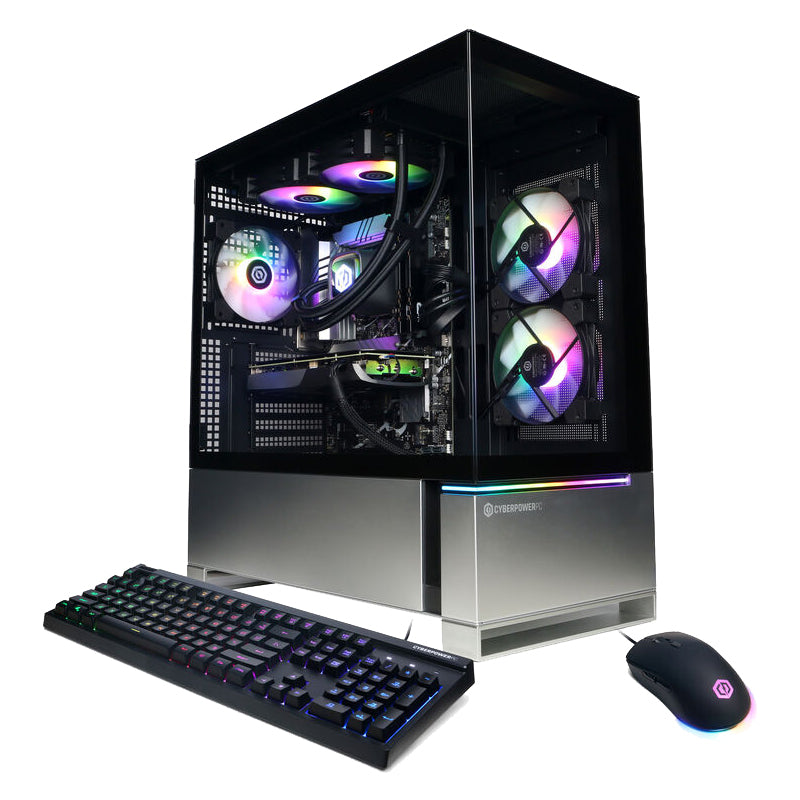 CyberPowerPC SLCAI6800CPG Supreme Liquid Cool Gaming Desktop Computer - AMD Ryzen 7 8700F with 32GB Memory - 2TB SSD - Black