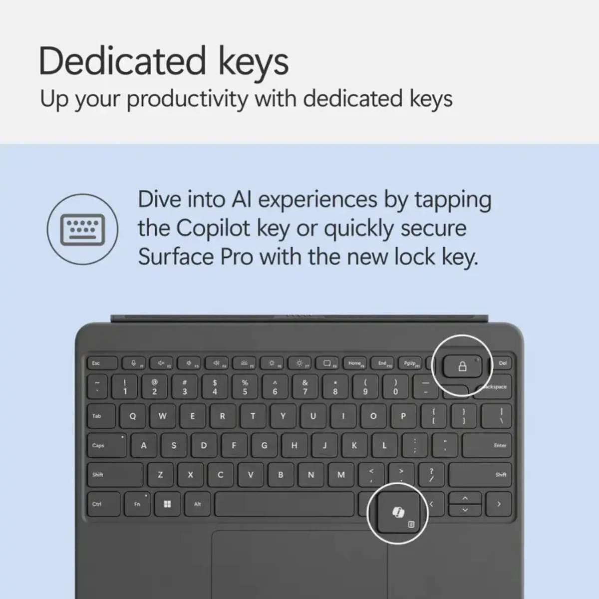 Microsoft Surface Pro 12" Keyboard - Gray
