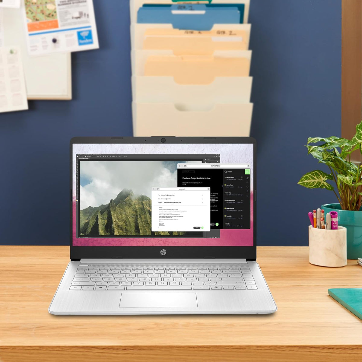 HP 14" DQ3550NR Touchscreen Laptop - Intel Celeron N4500 with 4GB Memory - 64GB eMMC - Silver