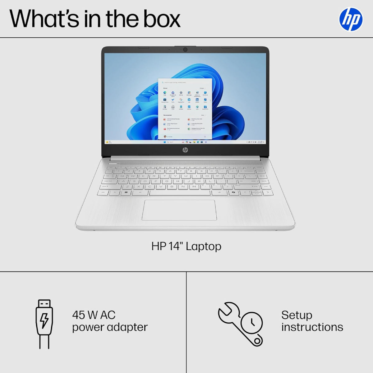 HP 14" DQ3550NR Touchscreen Laptop - Intel Celeron N4500 with 4GB Memory - 64GB eMMC - Silver