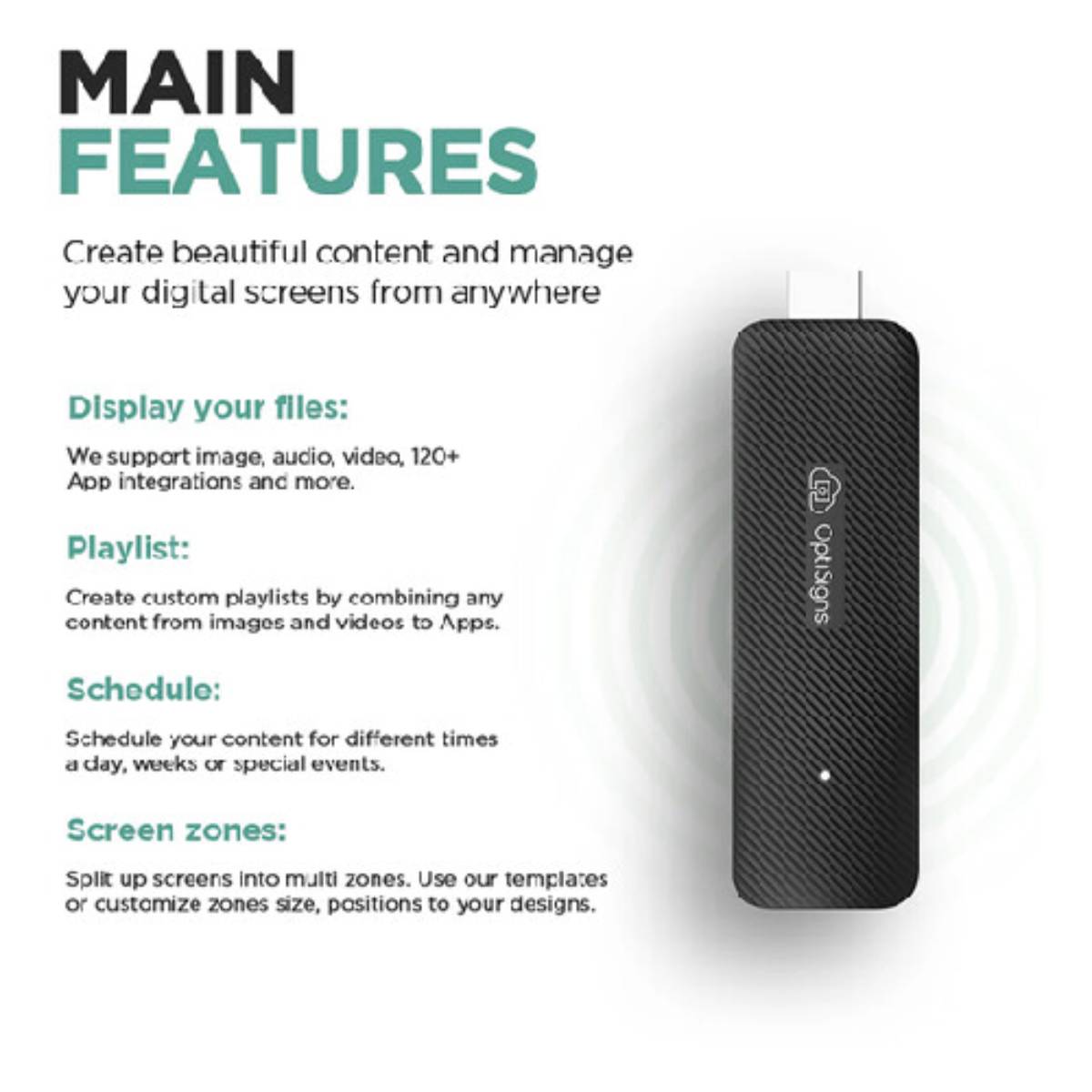 OptiSigns OptiStick Digital Signage Player - Black