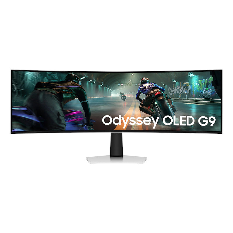 Samsung 49" Odyssey QD-OLED G9 Dual QHD Curved Gaming Monitor (Display Port, HDMI) - Silver