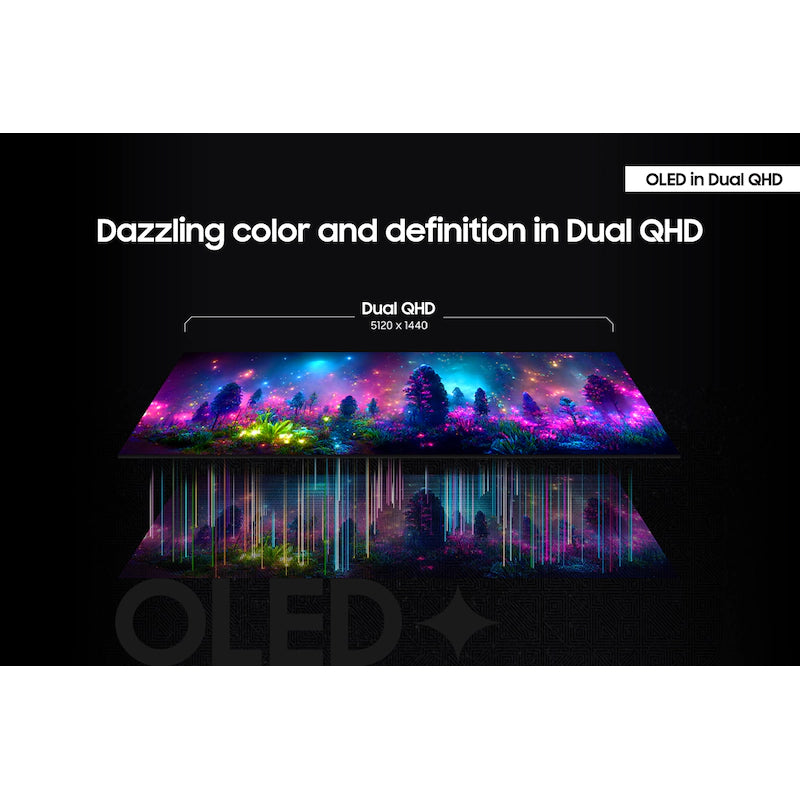 Samsung 49" Odyssey QD-OLED G9 Dual QHD Curved Gaming Monitor (Display Port, HDMI) - Silver