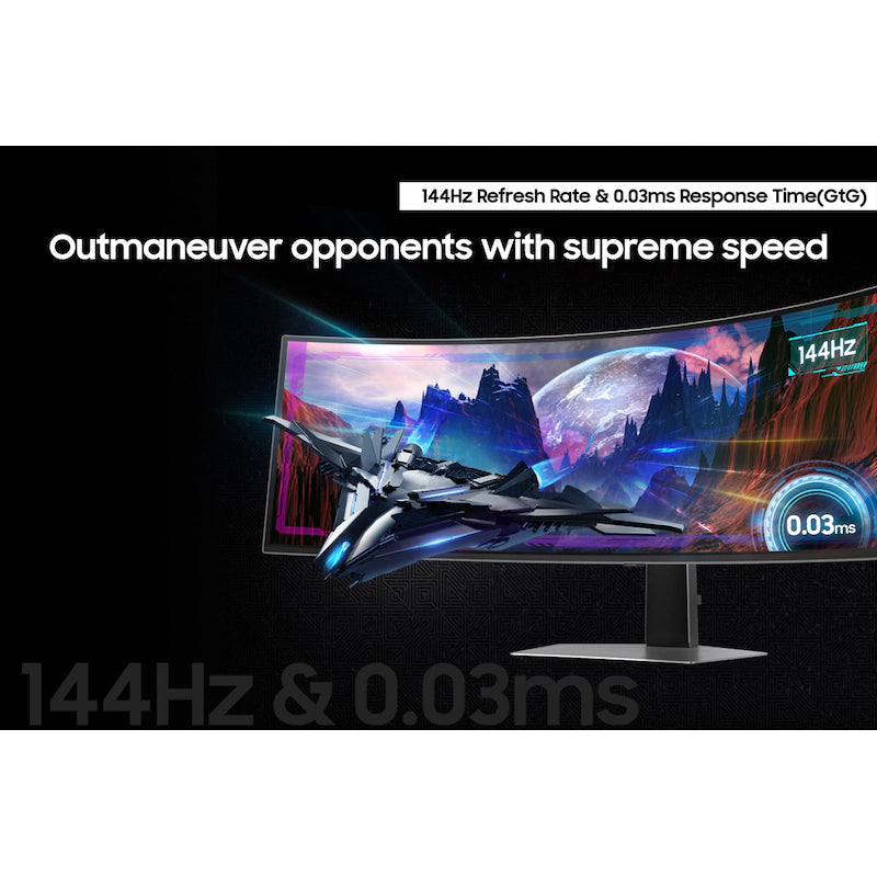 Samsung 49" Odyssey QD-OLED G9 Dual QHD Curved Gaming Monitor (Display Port, HDMI) - Silver