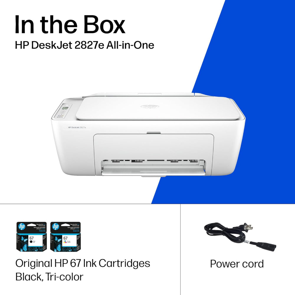 HP DeskJet 2827e All-in-One Printer - White
