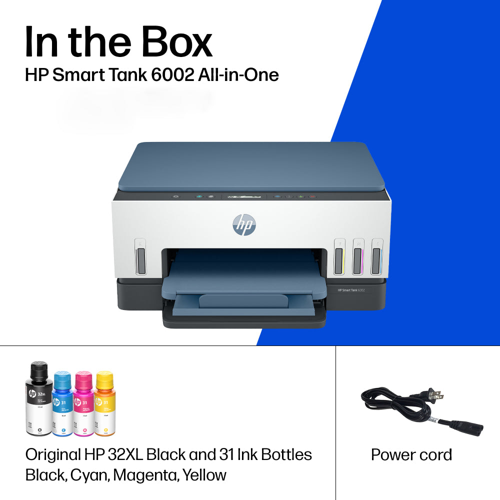 HP Smart Tank Plus 651 Wireless All-in-One Supertank Inkjet Printer with Inks - White