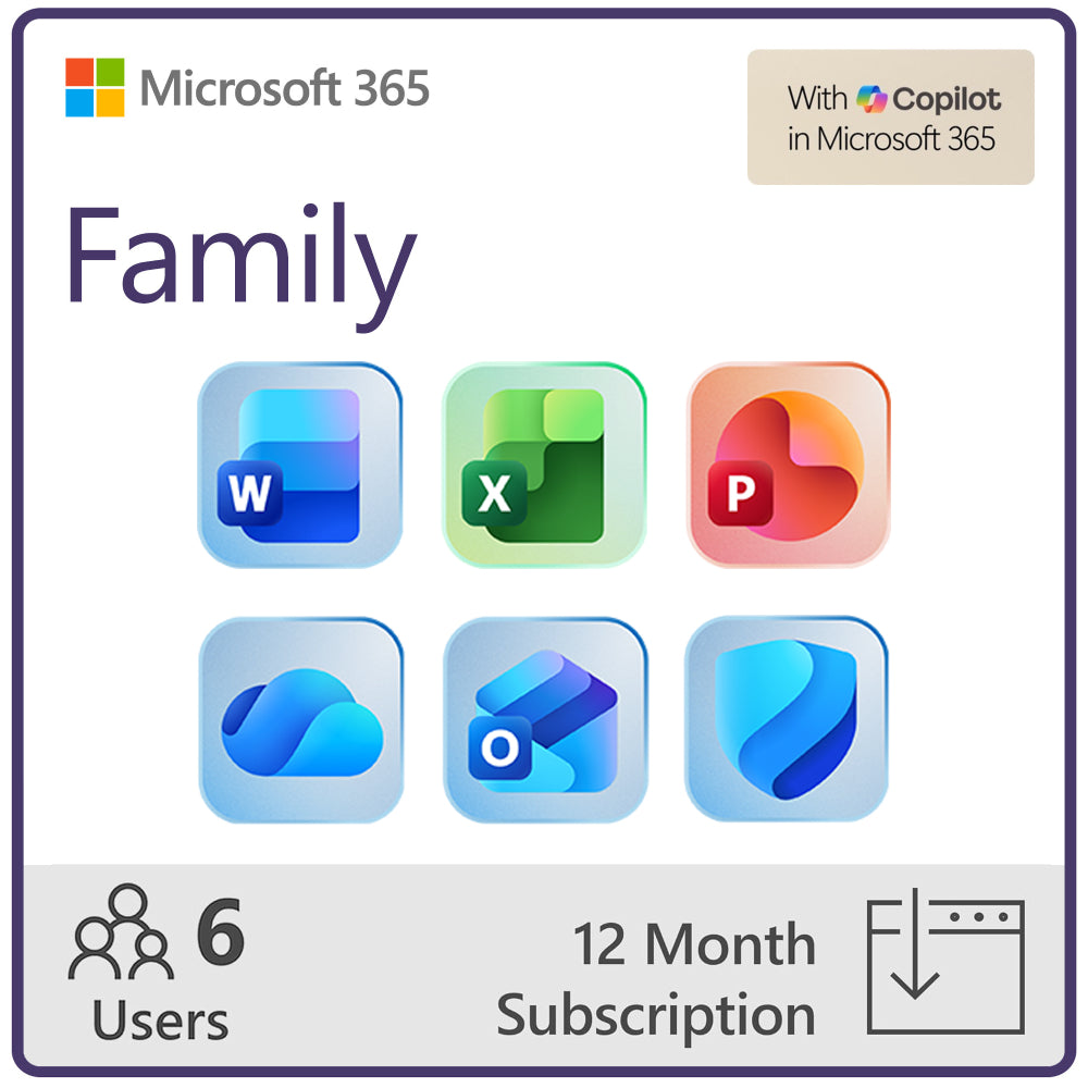 Suscripción a Microsoft 365 Familia por 1 año