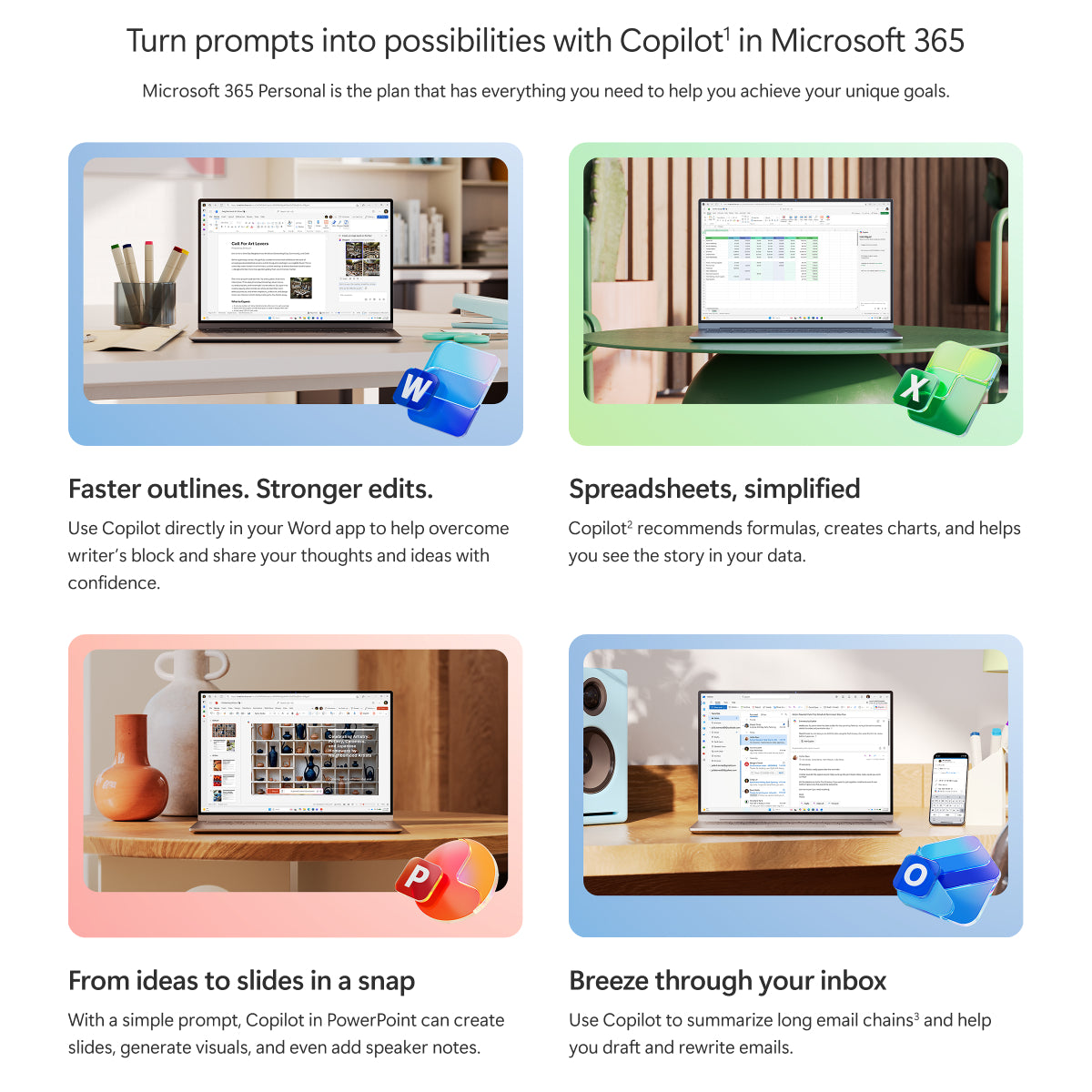 Microsoft 365 Personal 1 Year Subscription includes 1 TB of Cloud Storage Advanced Security, and Innovative Apps with Microsoft Copilot