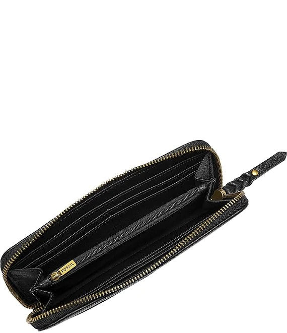 Fossil Tara Zip Around Leather Clutch Wallet