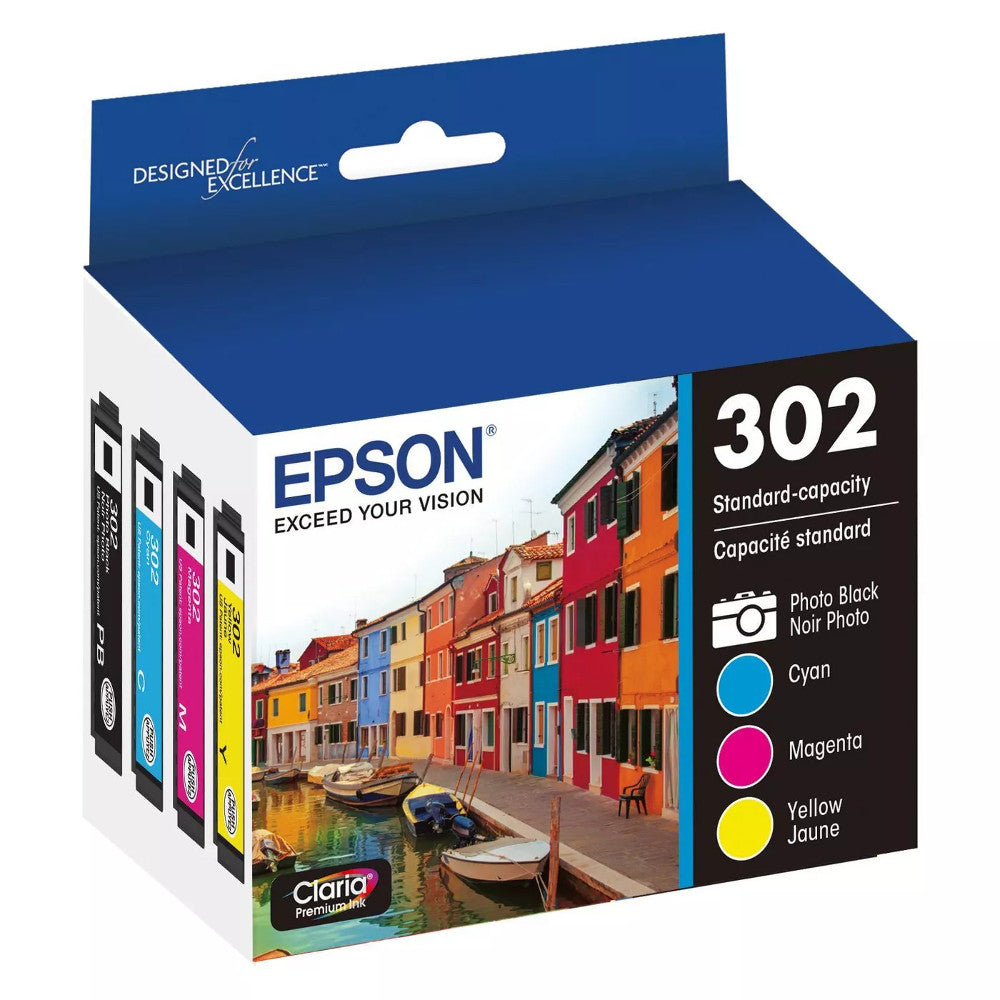 Epson T302520-S Claria Premium 302 Standard Capacity Ink Cartridge (4-Pack) - Curacao