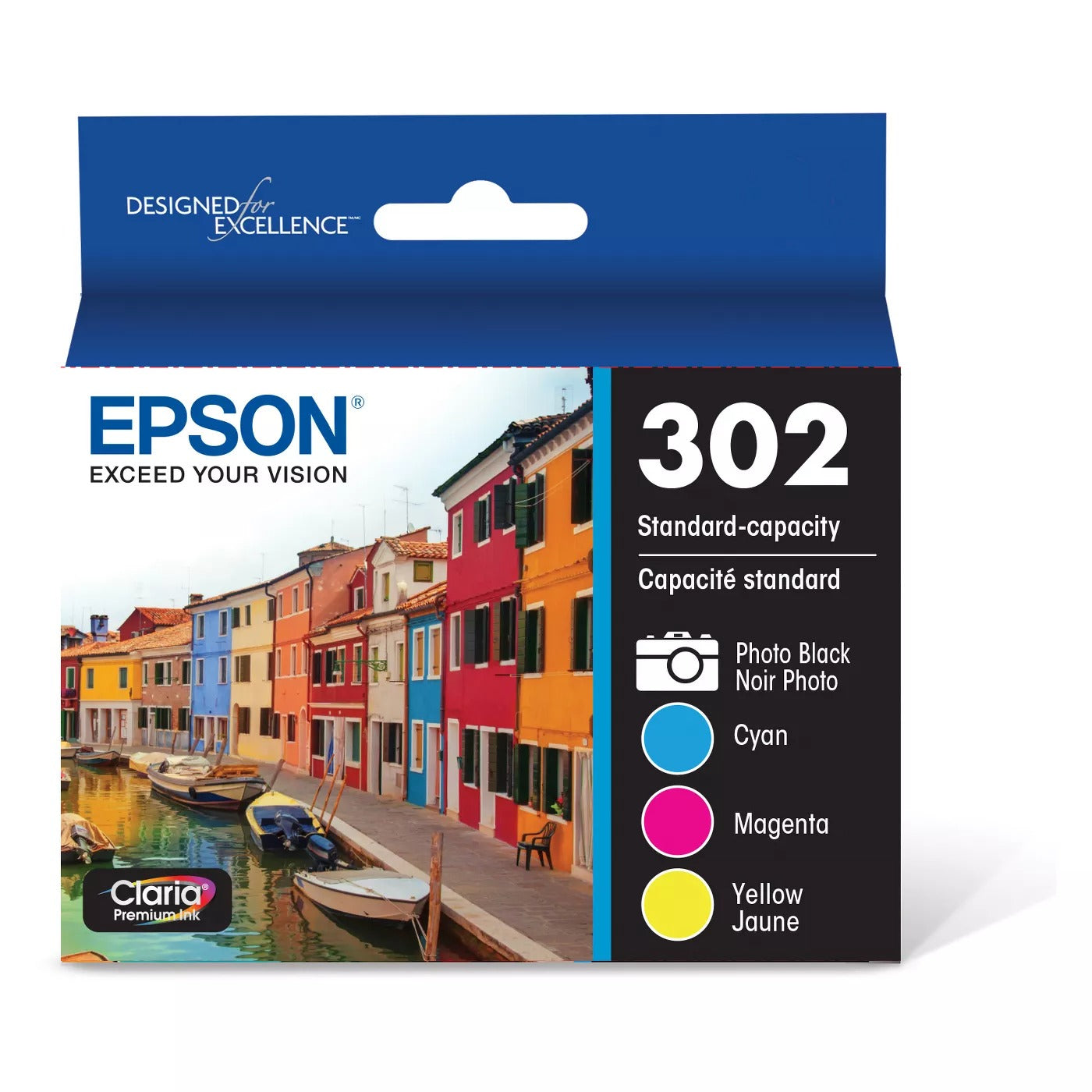 Epson T302520-S Claria Premium 302 Standard Capacity Ink Cartridge (4-Pack) - Curacao