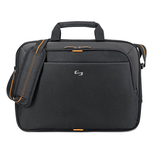 Solo Ace 15.6" Laptop Slim Briefcase - Black - Curacao