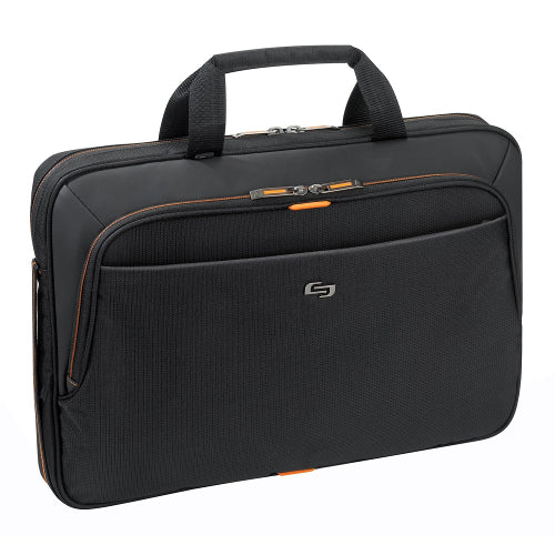 Solo Ace 15.6" Laptop Slim Briefcase - Black - Curacao