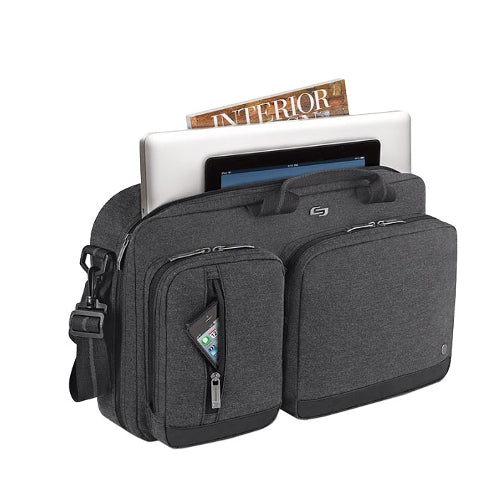 Solo Duane 15.6" Laptop Hybrid Briefcase Backpack - Grey - Curacao