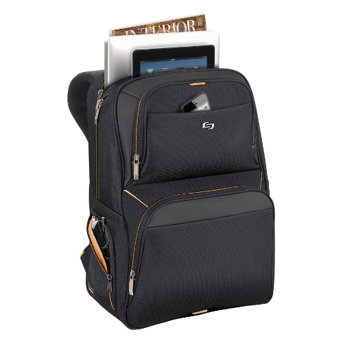 Solo Urban Thrive 17.3" Laptop Backpack - Black/Orange - Curacao