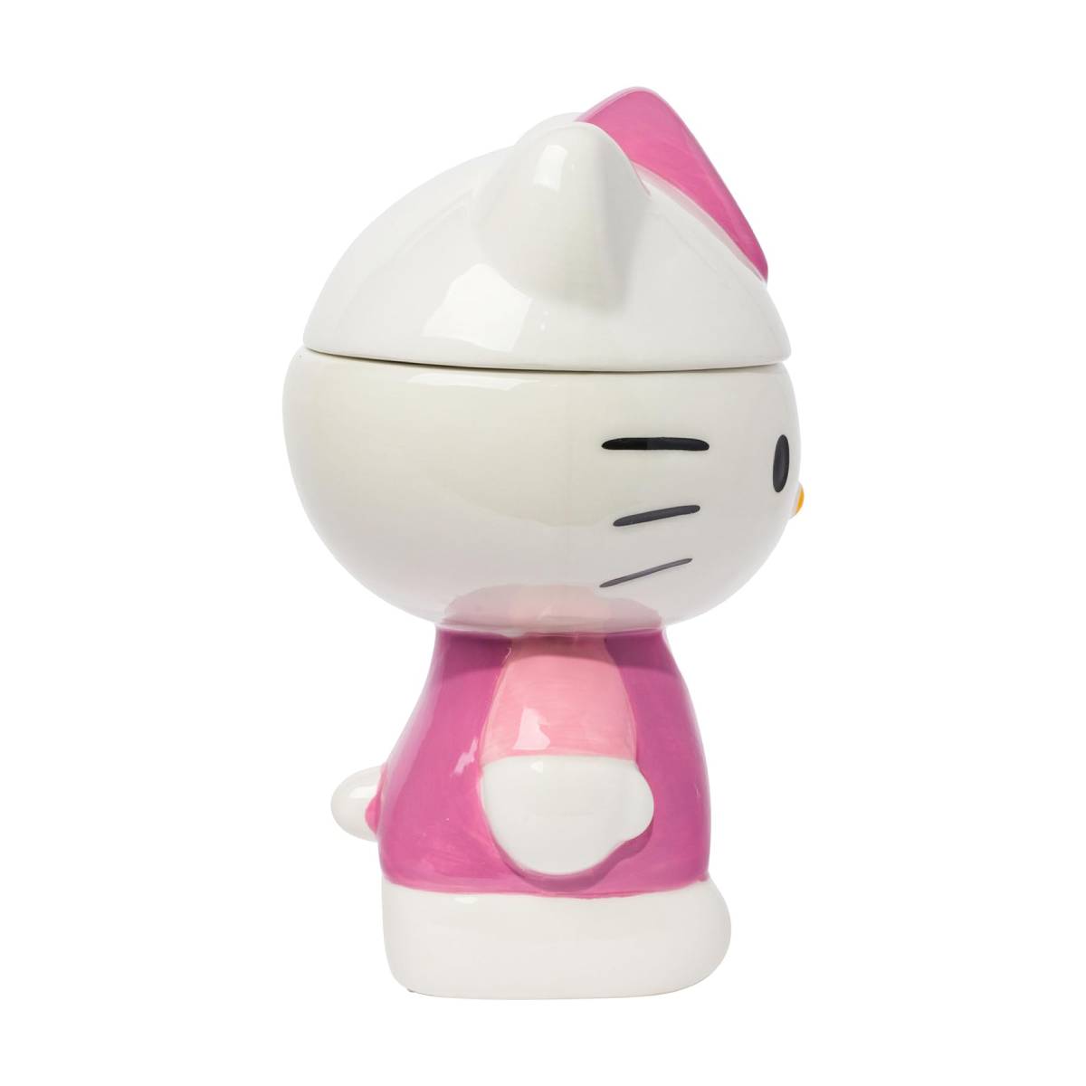 Sanrio Hello Kitty 3D 64 oz Sculpted Ceramic Cookie Snack Jar - White/Pink