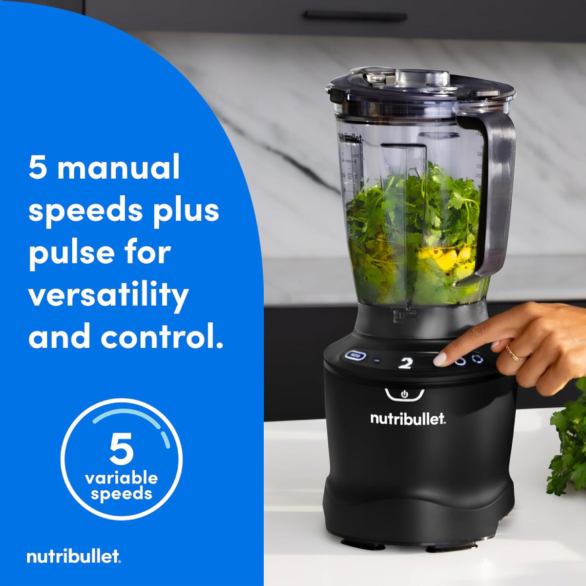 Nutribullet NBF50600AK Smart Sense Full Size Blender - Matte Black