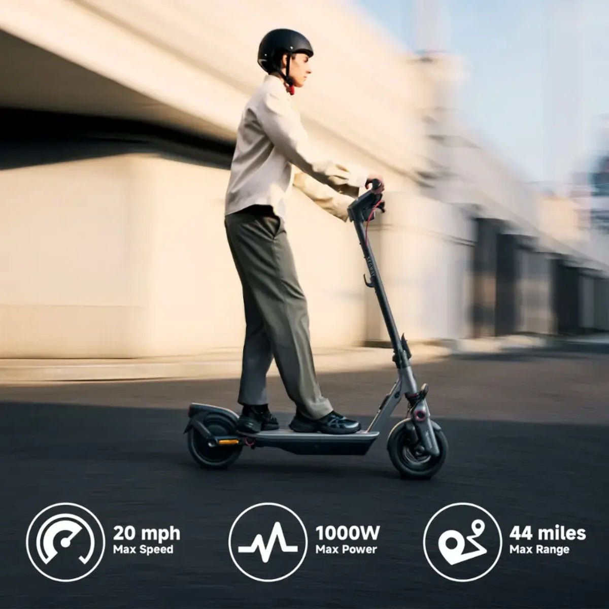 Segway F3 Electric Scooter with Integrated Lights - Black