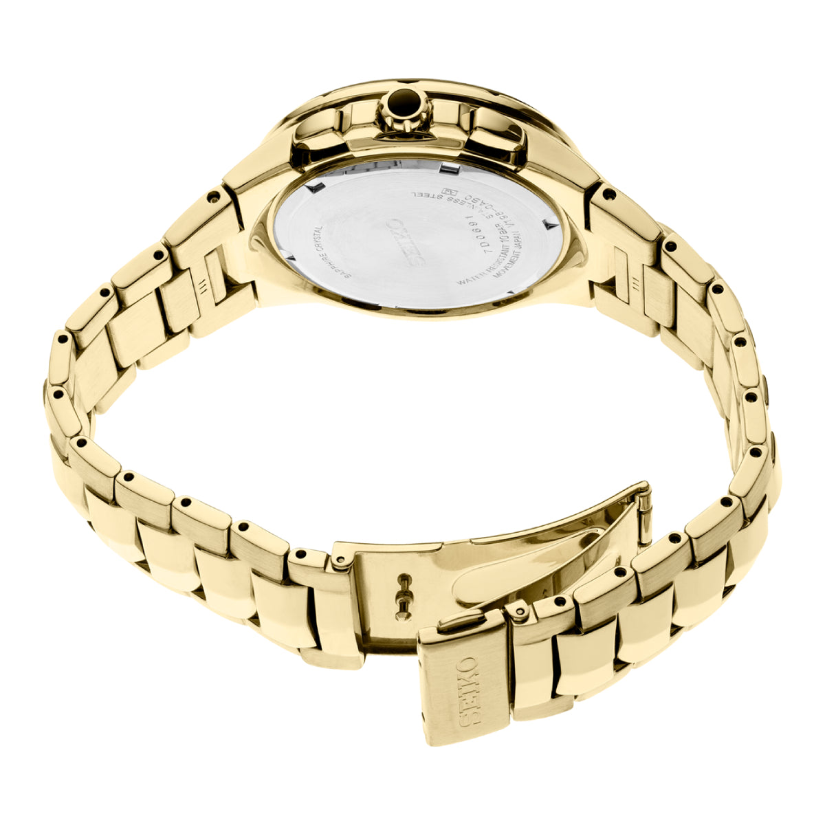 Seiko Coutura Men's 44mm Gold-Tone Bracelet Watch - Black Dial