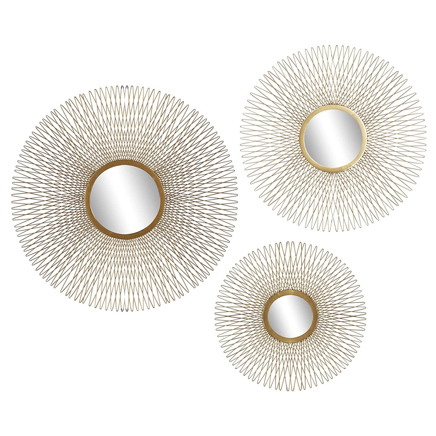 UMA Enterprises Glam Mirror Wall Décor (Set of 3) - Gold