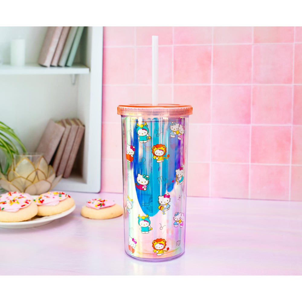 Sanrio Hello Kitty 20 oz Zodiac Carnival Cup with Lid and Straw - Multicolor