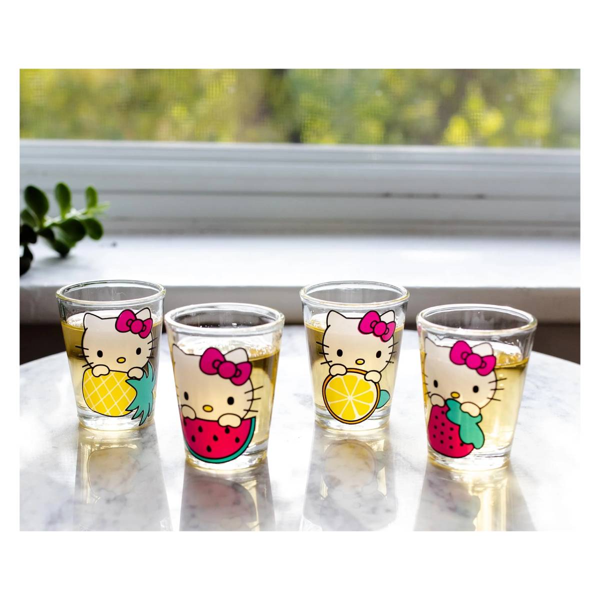 Sanrio Hello Kitty 1.5 oz Mini Shot Glasses (Set of 4) - Multicolor
