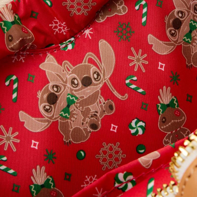 Loungefly Stitch Scented Angel & Stitch Gingerbread Heart Crossbody Bag With Coin Bag - Multicolor