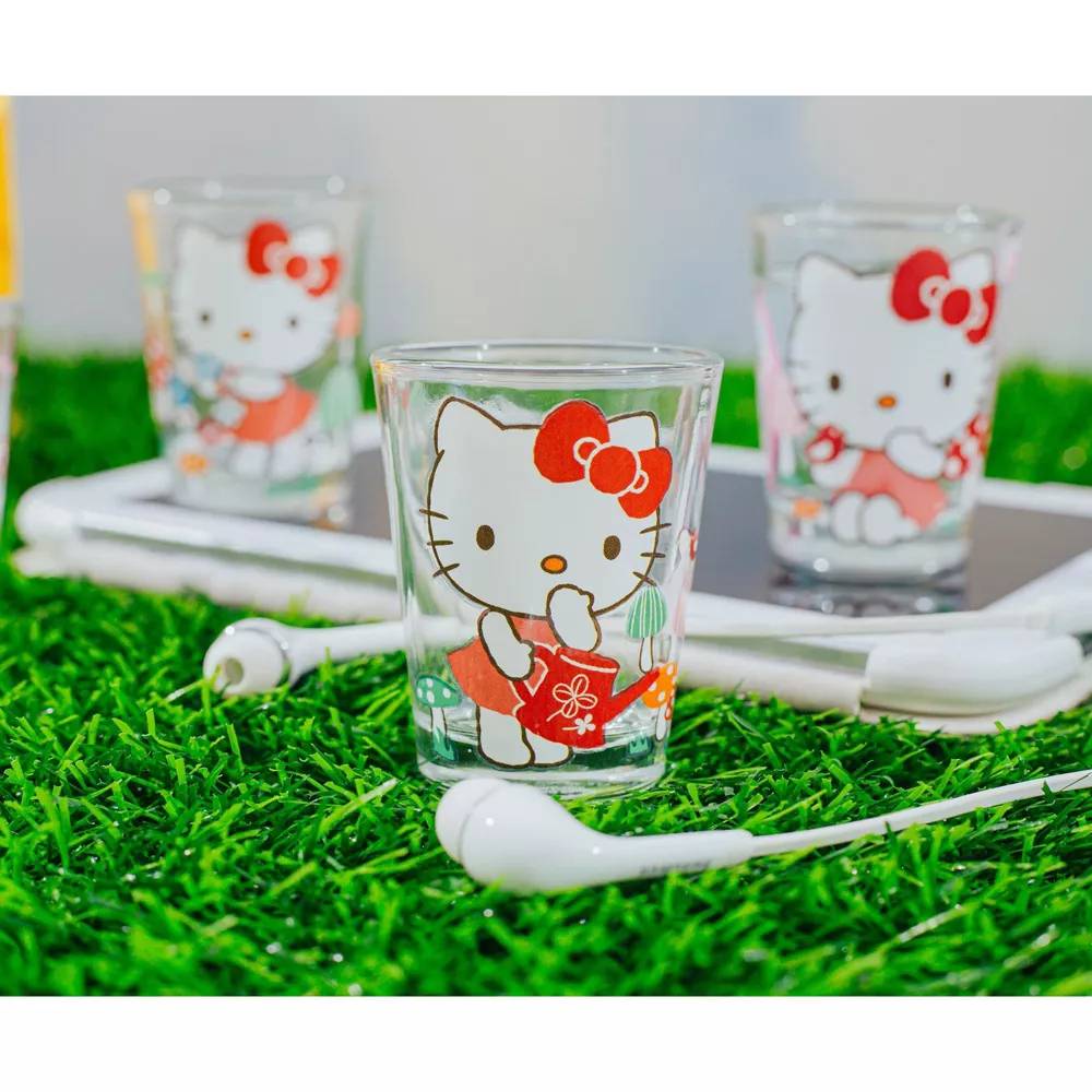 Sanrio Hello Kitty Mushrooms 2 oz Mini Shot Glasses (Set of 4) - Multicolor