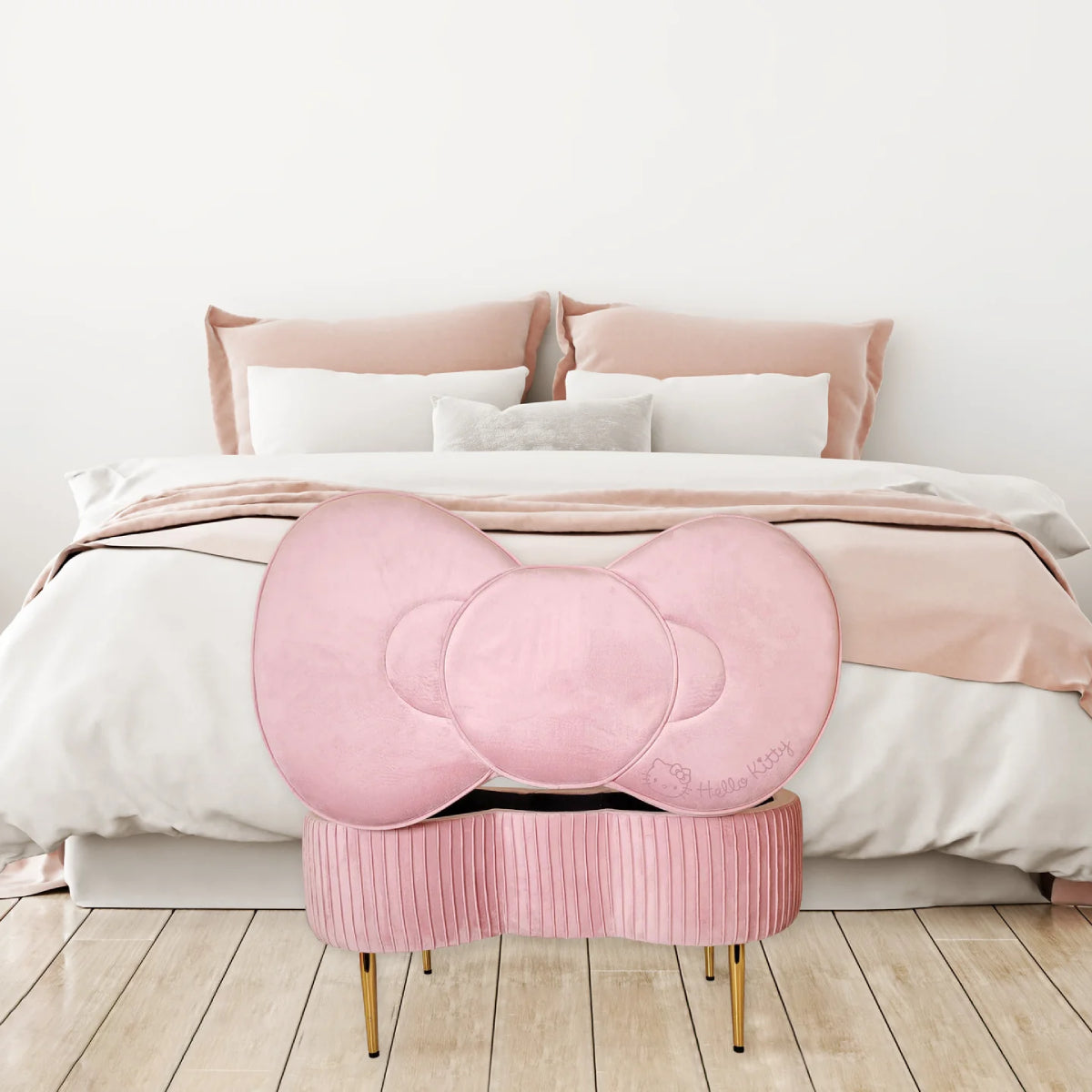 Hello Kitty Bow Storage Bench by Impressions Vanity - Pink