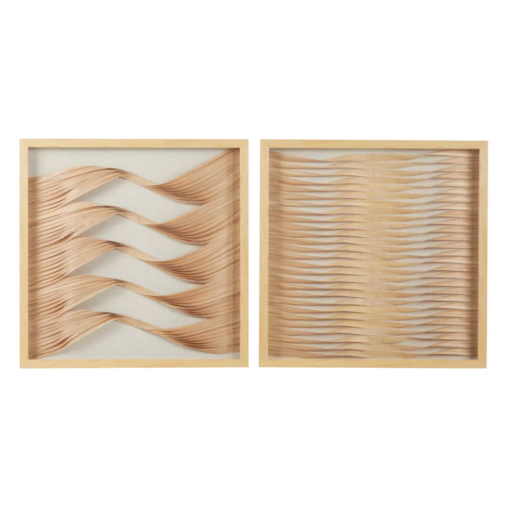 UMA Enterprises 23.5" Coastal Abstract Shadow Box Wall Décor - Gold