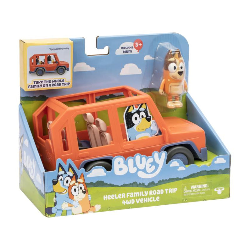Bluey Heeler Family Road Trip 4WD Vehicle Toy - Orange