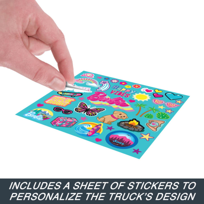 Hot Wheels Barbie RC Suv & Toy Truck with Sticker