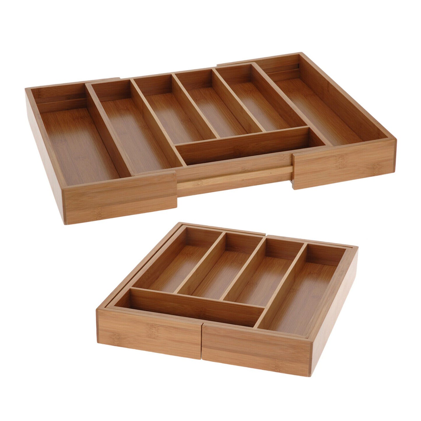 Koopman Extendable Bamboo Cutlery Tray - Brown