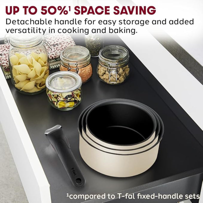 T-fal Ingenio Expertise Non-Stick Cookware (Set of 14) - French Vanilla