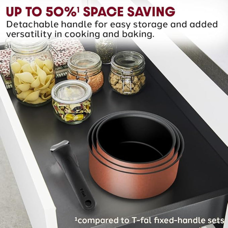 T-fal Ingenio Expertise Non-Stick Cookware (Set of 14) - Peach