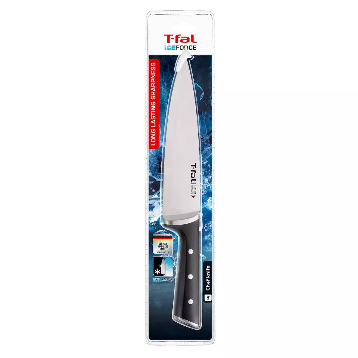 T-fal K2822364 Ice Force 8" Chef Knife - Black/Stainless Steel