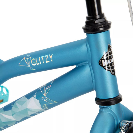 Huffy 20" Glitzy Kids Bike with Adjustable rails - Blue - Curacao