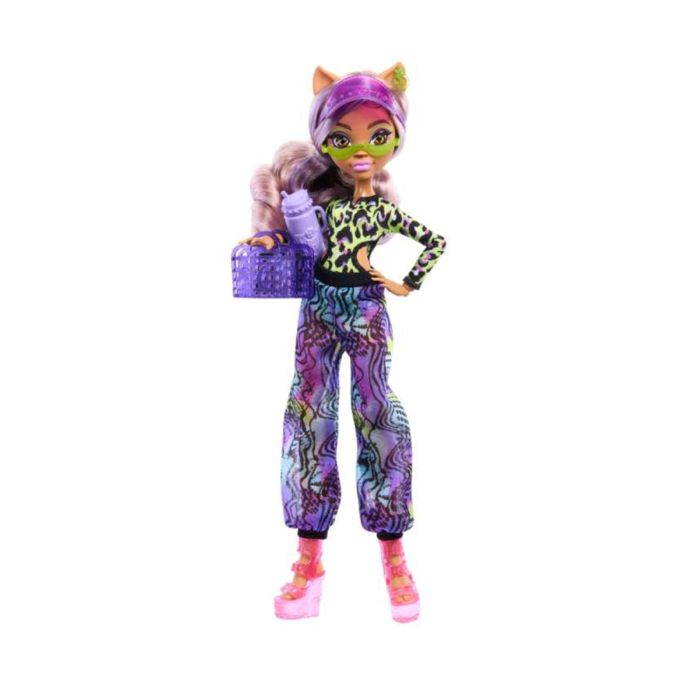 Muñeca de moda Clawdeen Wolf de la Isla Scare-Adise de Monster High con traje de baño y accesorios