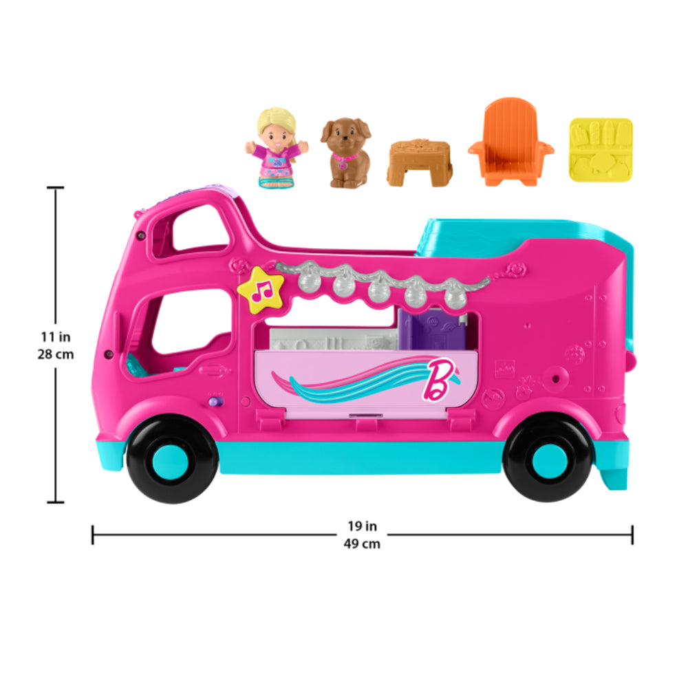 Little People Barbie Little Dreamcamper Rv Playset with Music Lights