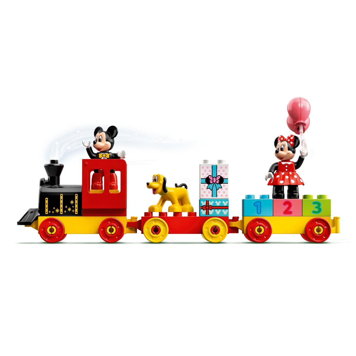 Juego de construcción de tren de cumpleaños de Mickey y Minnie LEGO DUPLO (22 piezas)