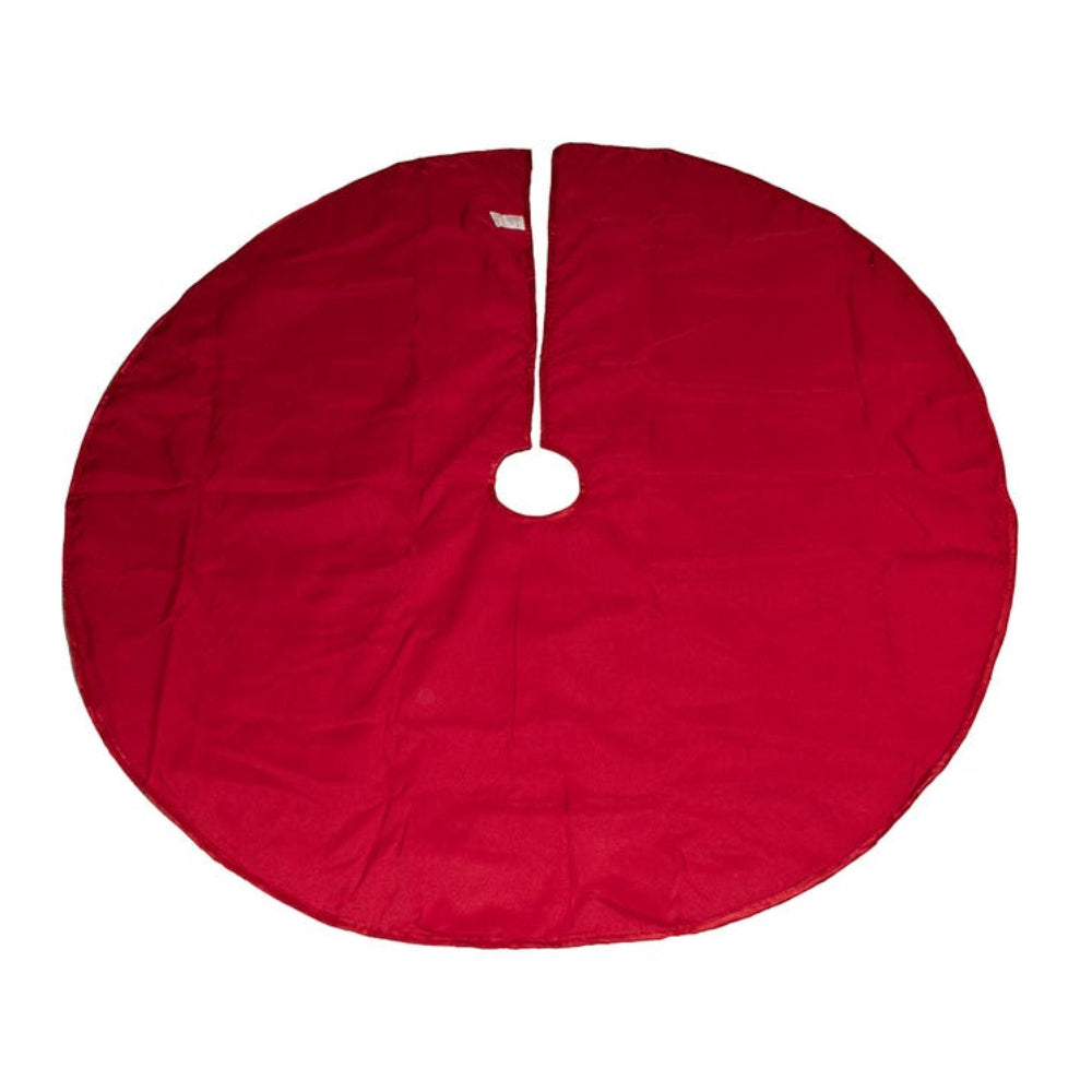 Kurt Adler 48" Sequined Holly Tree Skirt, Red