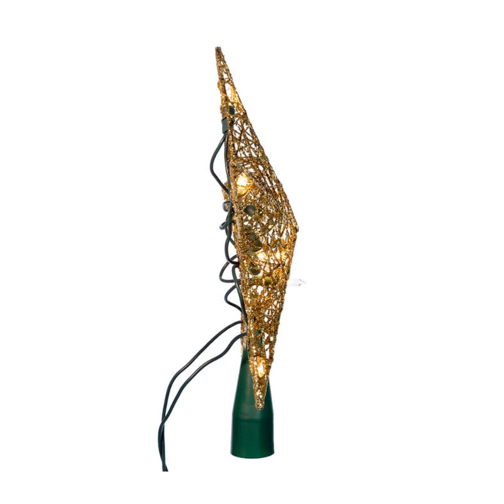 Kurt Adler 10-Light Gold Wire Star Treetop, 9-Inch
